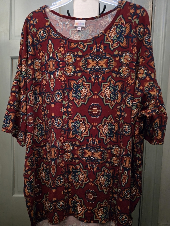 LuLaRoe Tops - NWOT LuLaRoe Irma Burgundy Floral Mix Print Tunic